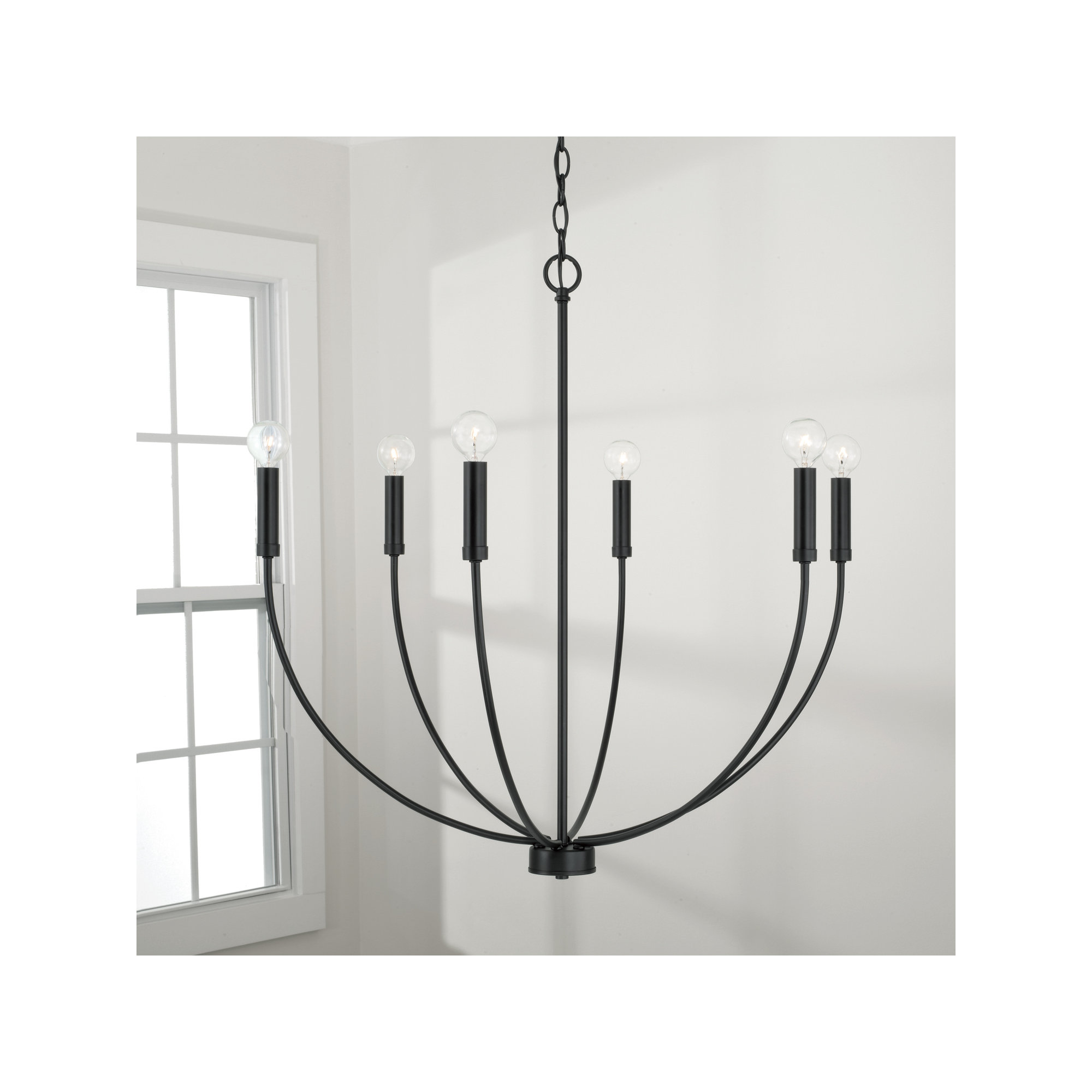 Ansley Dimmable Classic / Traditional Chandelier, 6 Lights, Black