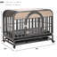 Caisse pour chien 46 po pour chiens anxieux - construction, plateau amovible, loquet de porte sécuritaire, tapis confortable pour animaux de compagnie, matériau robuste, coussin amovible