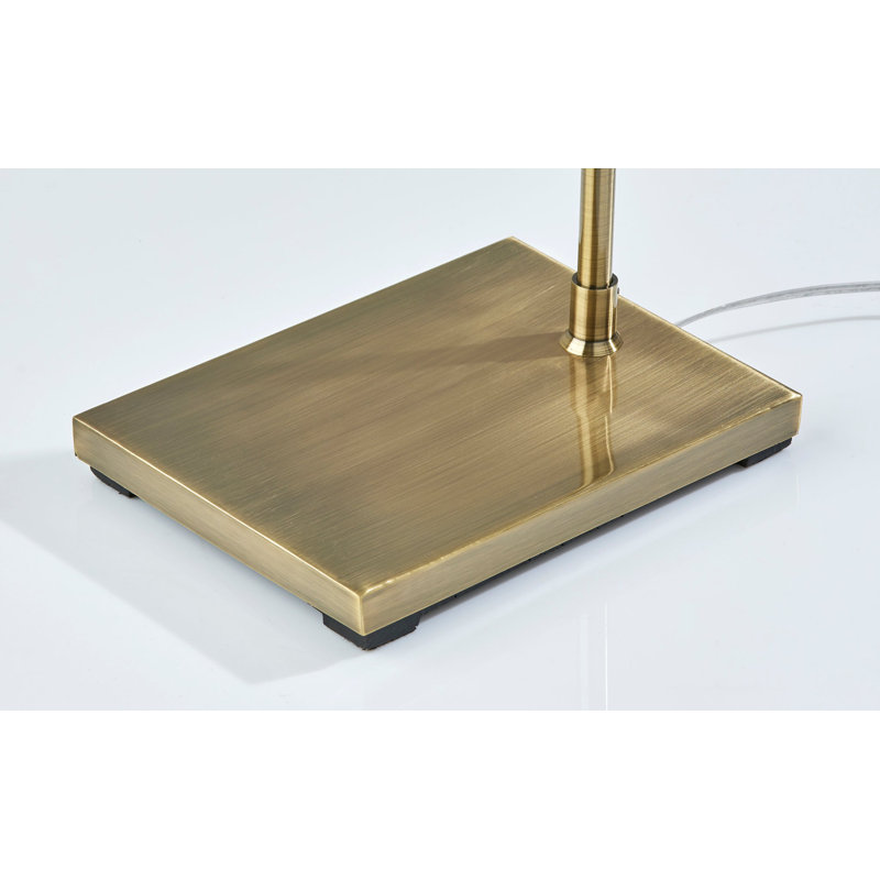 Lampe de travail / lecture sur pied 65 po Elina, Laiton antique, Blanc