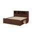 Lit plateforme très grand en bois avec tête de lit multi-rangement, USB et 2 tiroirs-1650485931