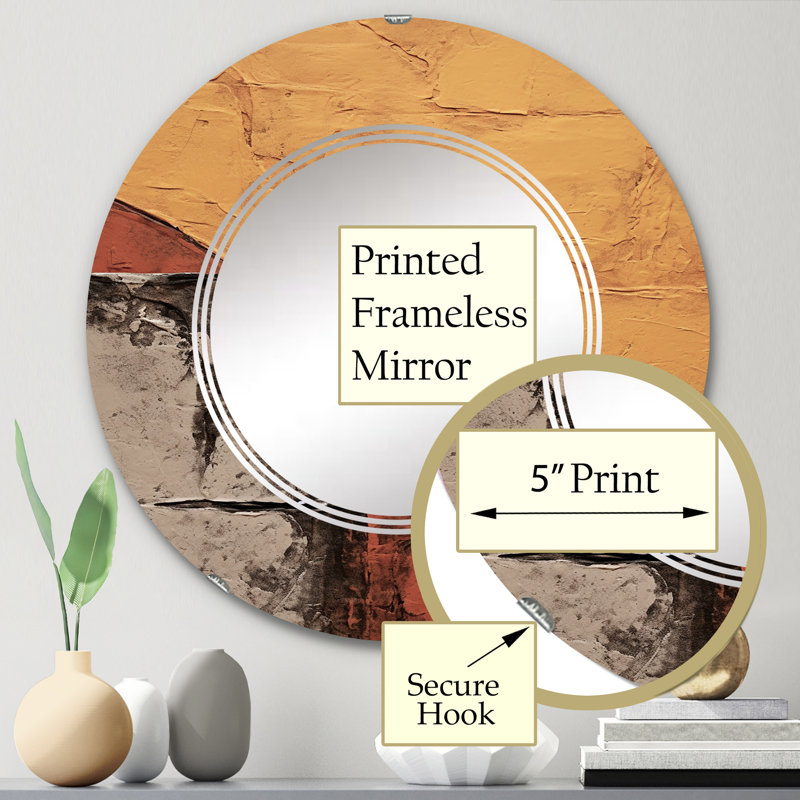 Urnelle - Miroir mural moderne rond, 24 po x 24 po