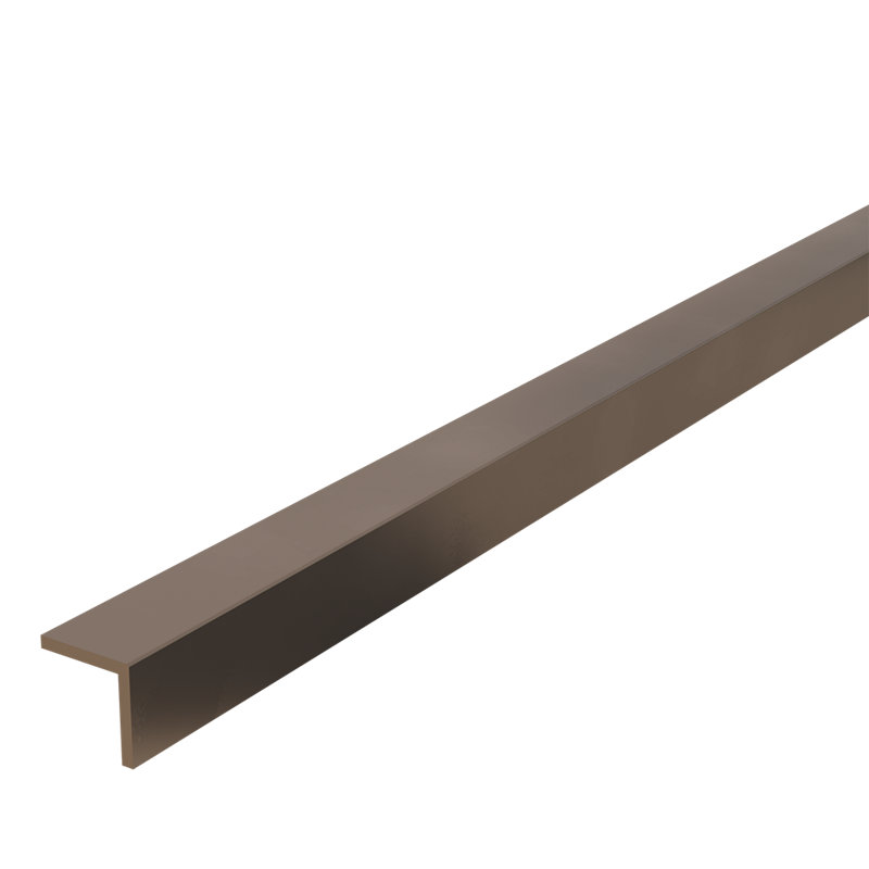 Manche en L décoratif en aluminium de 0,5 po, L 72 po, Bronze chaleureux
