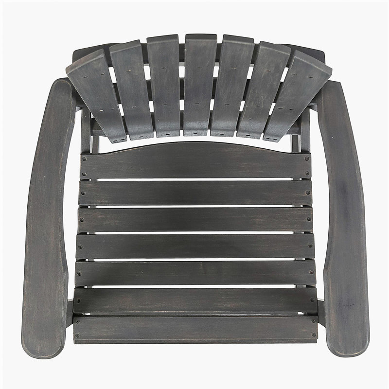 Tabourets de bar d'extérieur en bois d'acacia Adirondack, gris foncé