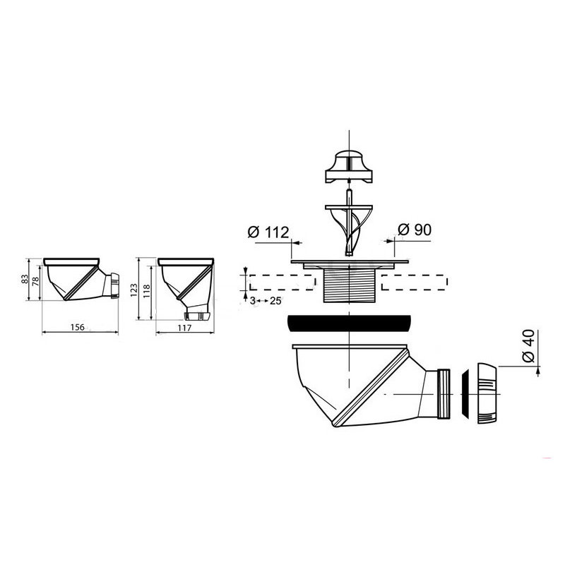 Serino 15.6cm Lift and turn Waste