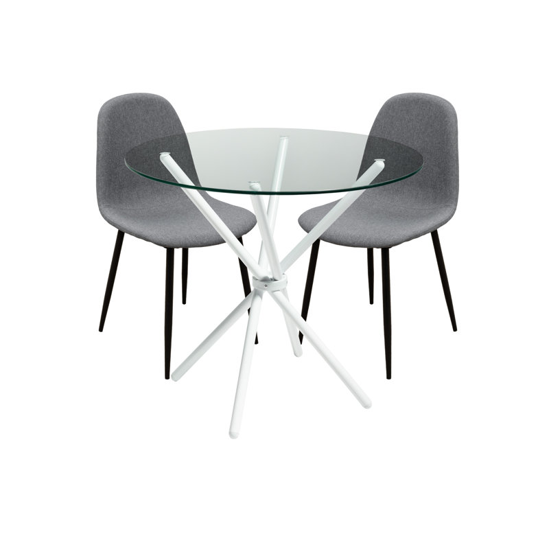 Quintan 2 -Person Dining Set, Grey, Black
