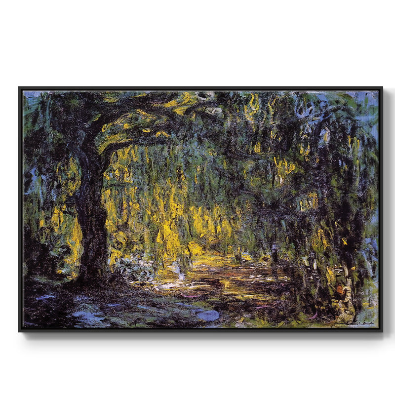 «Weeping Willow 2», reproduction d'art sur toile encadrée, H 27 po x l 41 po x P 2 po, Noir