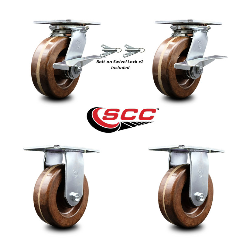 4 Piece High Temp Phenolic Caster Set