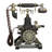 Brass Metal Functioning Vintage Style Black Telephone with Line Cord