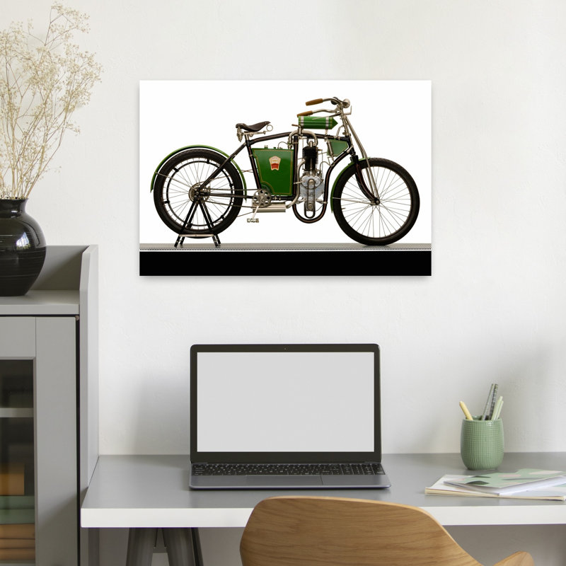 1904 Laurin & Klement «Slavia», moto, paysage abstrait classique, art mural, H 16 po x l 24 po
