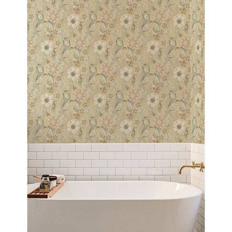 Papier peint floral Liora Butter, Jaune