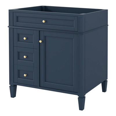Meuble-lavabo de salle de bain de 30 po sans lavabo supérieur, armoire de rangement moderne avec 2 tiroirs et un tiroir rabattable (BASSIN INCLUS)