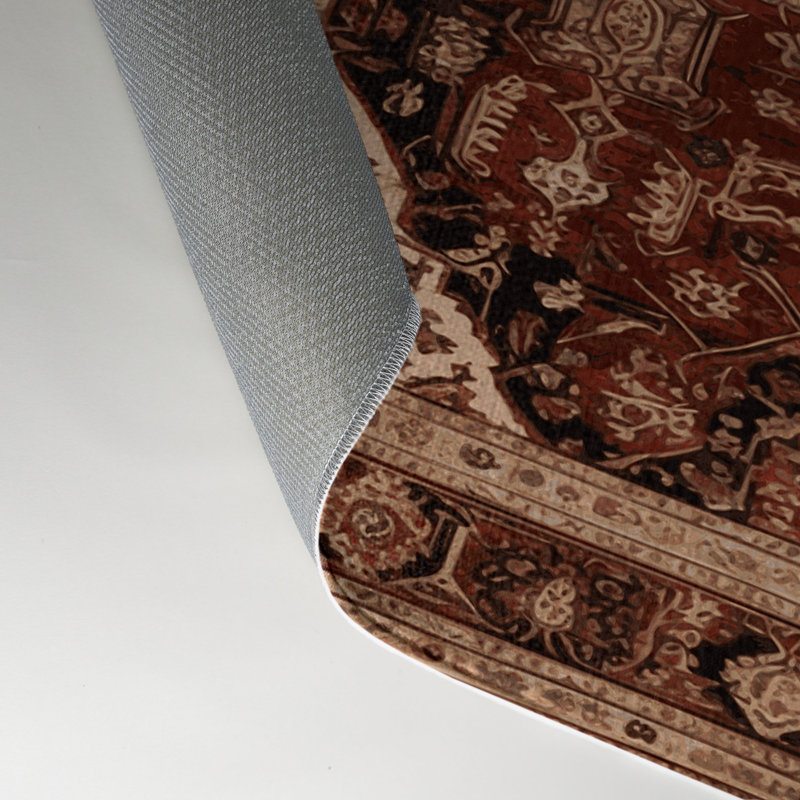 Tapis d'intérieur et d'extérieur brun Persian, Rectangle 5 pi x 7 pi