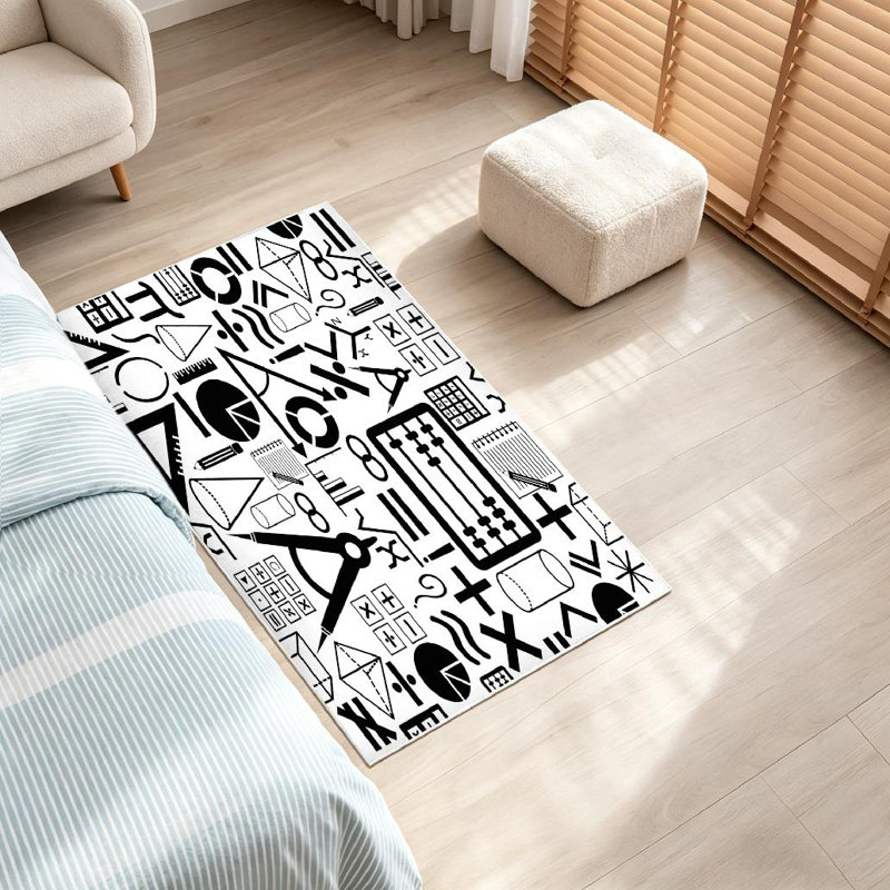Tapis d'intérieur lavable à la machine Clear Math, Rectangle 32" x 47"