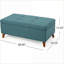 Banc de rangement repose-pieds capitonné avec couvercle à charnière pour salon | Pieds en bois de bouleau massif | Tissu noyer brun-679916004