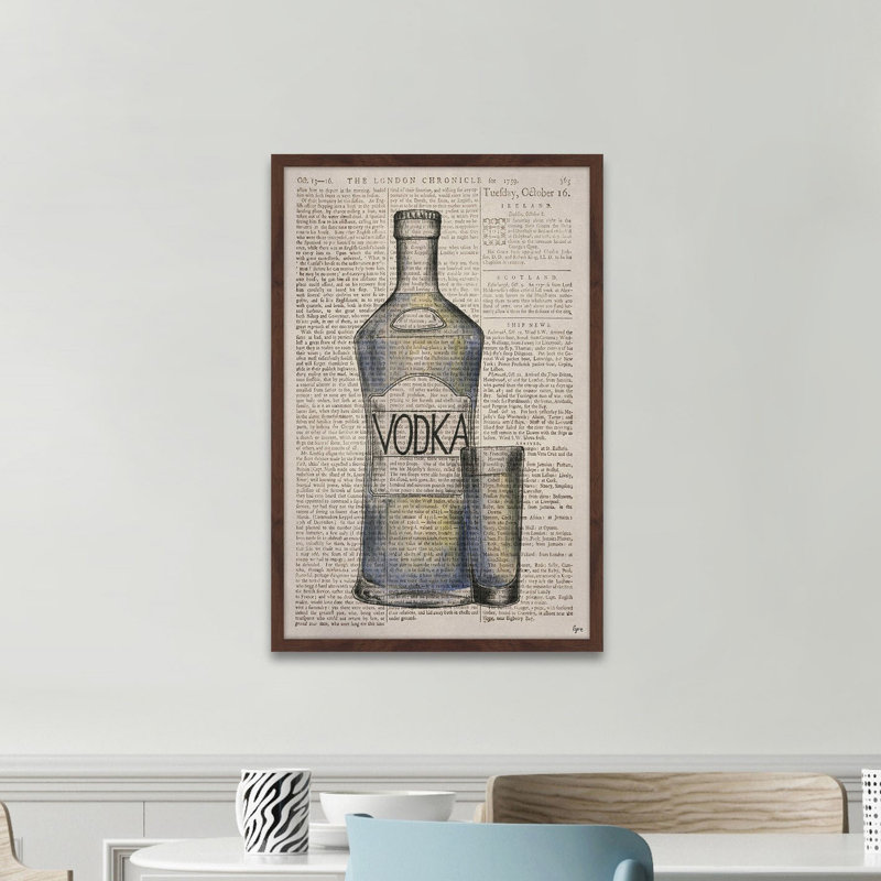 « ice vodka », impression encadrée, H 30 po x l 20 po x P 1,5 po