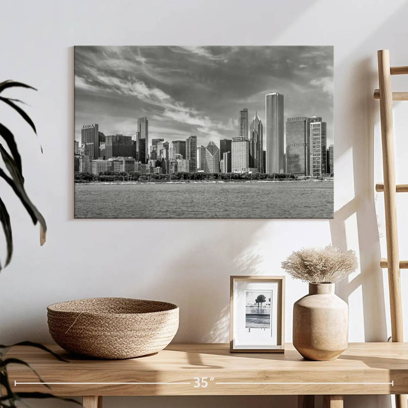Silhouette de Sirci Chicago, monochrome, H 16 po x l 24 po