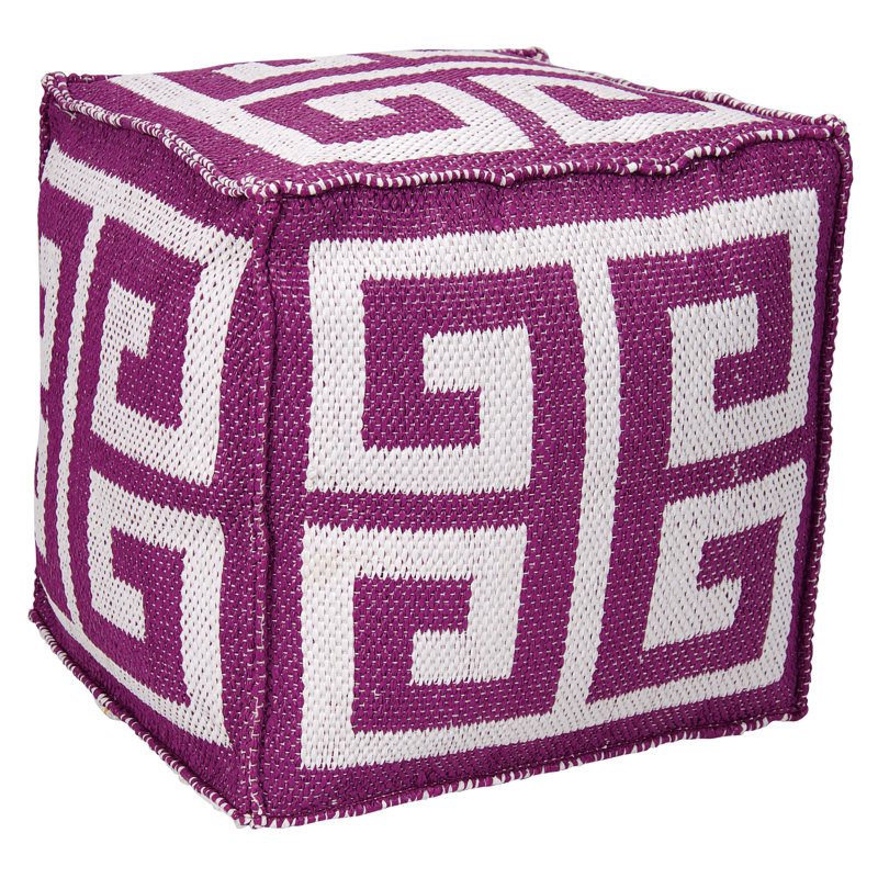 Pouf abstrait carré 16 po de largeur, Lilas