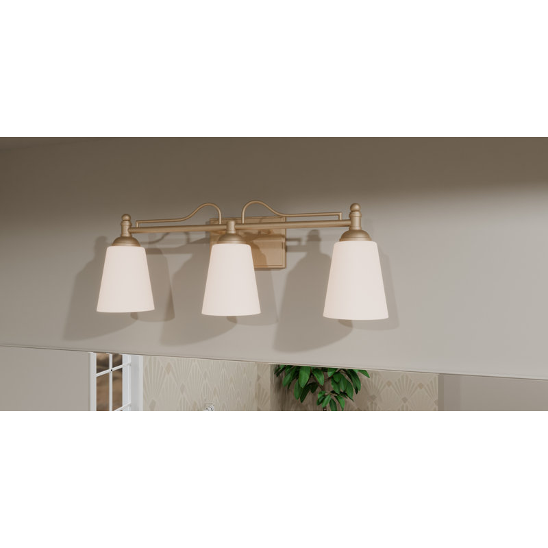 Rouillard 3-Light Bronze Gold Bath Light