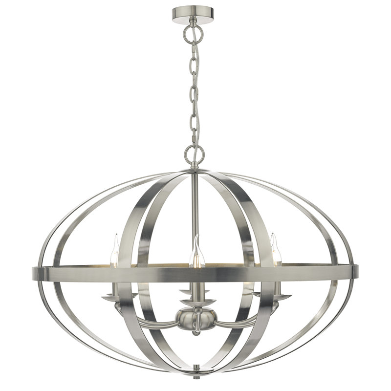 Smithsonian 6 - Light Sphere Pendant, Satin Chrome
