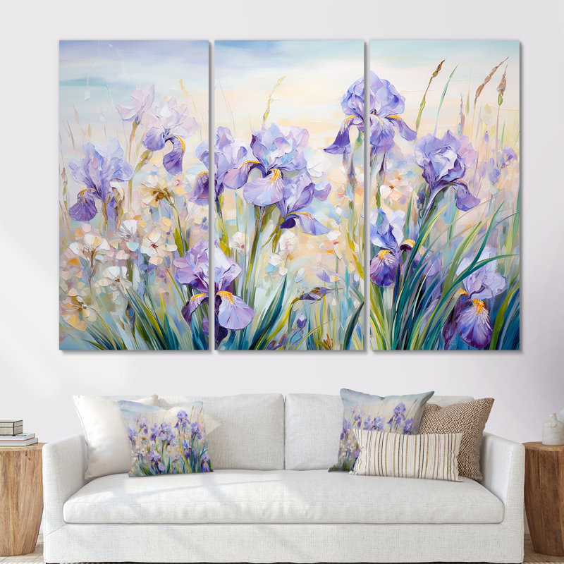Ensemble de salon Herefordshire - Fleurs, art mural, Toile tendue, H 40 po x l 60 po x P 1 po