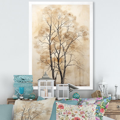 " Beige Trees Oak Solitude VI "