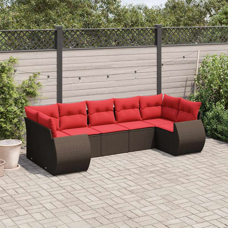 Ensemble de canapé de patio avec coussins 7 pièces Vidaxl