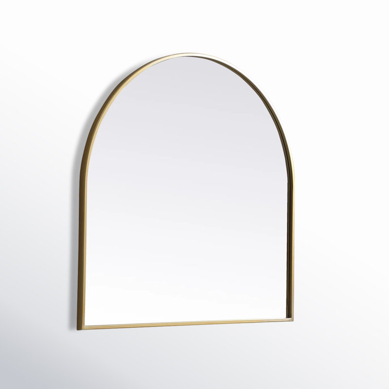 Sabine Metal Arch Wall Mirror, Brass, 30" x 30"