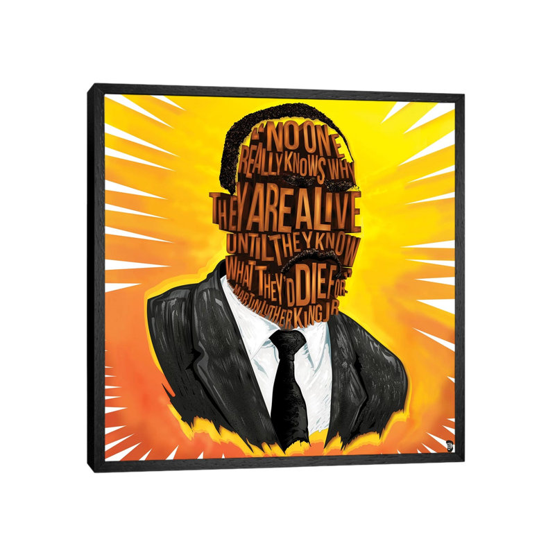 MLK Jr by Nate Jones - Print on Canvas, Black Framed, 93.98cm H x 93.98cm W x 3.81cm D