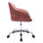 Kinzie Epinine Velvet Upholstered Swivel & Adjustable-Height Task Chair with Chrome Metal Base-1728314249