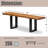 Alaterre Furniture Alpine 48 Inch Solid Wood Entryway Bench - Industrial Modern Bedroom Bench with Live Edge and Metal Legs - Furniture for Entryway, Dining Room, Kitchen, or Bedroom