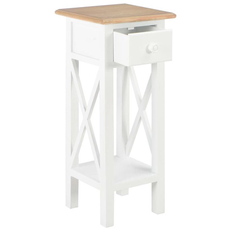 Luna End Table, White