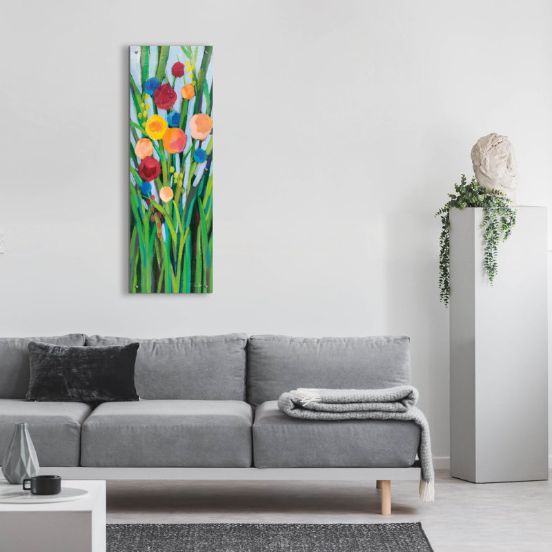  «Flowers In May 1» par Silvia Vassileva, art mural en verre acrylique, 16 po x 48 po, H 48 po x l 16 po