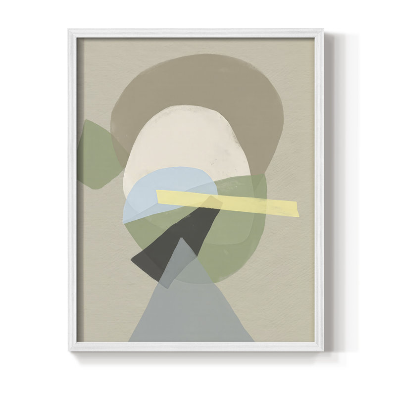Mod Shape Stack II Framed Print - Solid Wood, White Framed, 21" H x 17" W