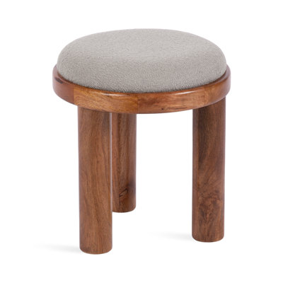 Zoda Fabric Ottoman with Mango Wood Base
