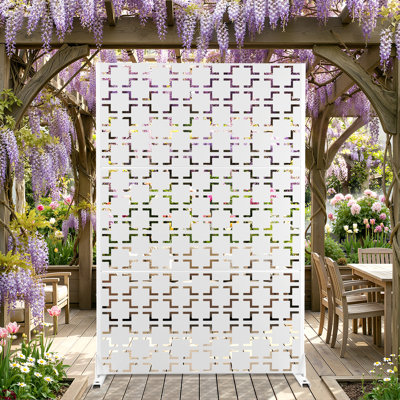 Metal Privacy Panel Set, 4’W x 6’H – Freestanding or Wall-Mount, Outdoor Privacy Screen for Indoor & Outdoor Use