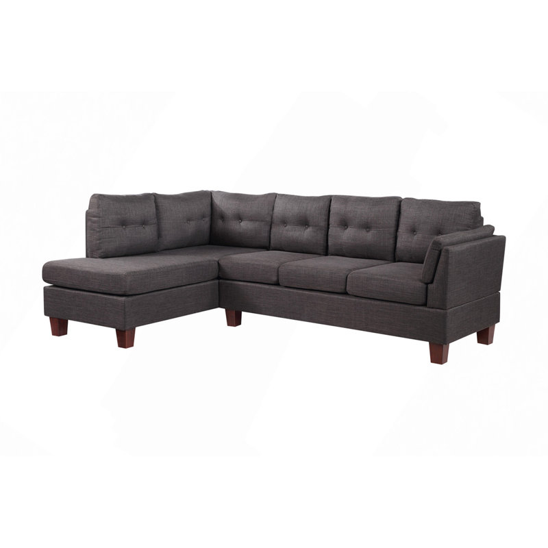 Canapé modulaire, canapé modulaire moderne en lin gris de 97 po, Gris foncé