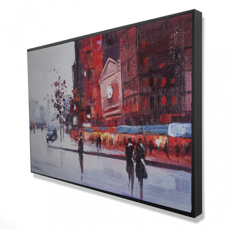 "Scène de rue noire et rouge" sur toile
