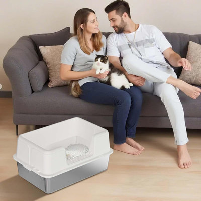 Stainless Steel Litter Box with Scoop