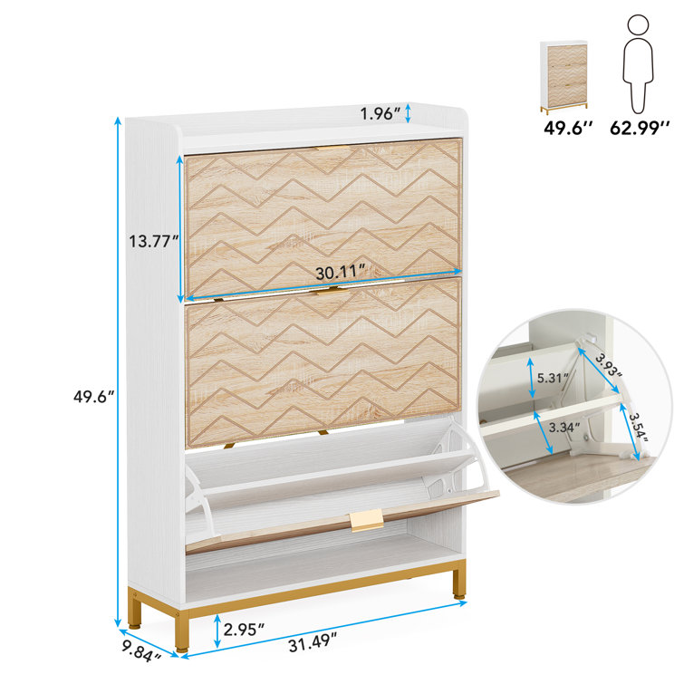 Everly Quinn 24 Pair Shoe Storage Cabinet