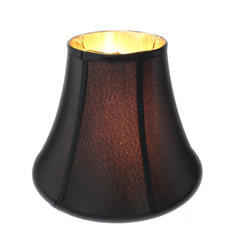 abat-jour cloche en soie/chantoung H 11 po x l 14 po (vis) de couleur noire