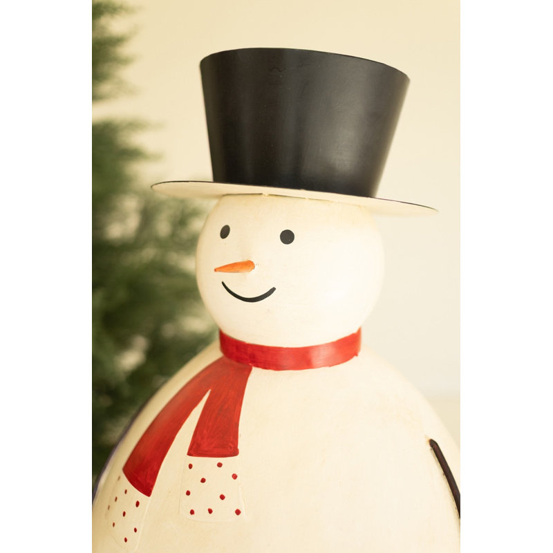 Bonhomme de neige en métal peint