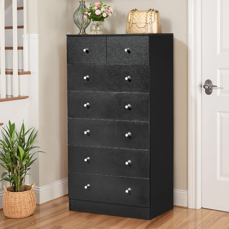  Large 7-Drawer Dresser For Bedroom And Chest Of Drawers With Sturdy Construction Wood Storage Organizer For Closet, White