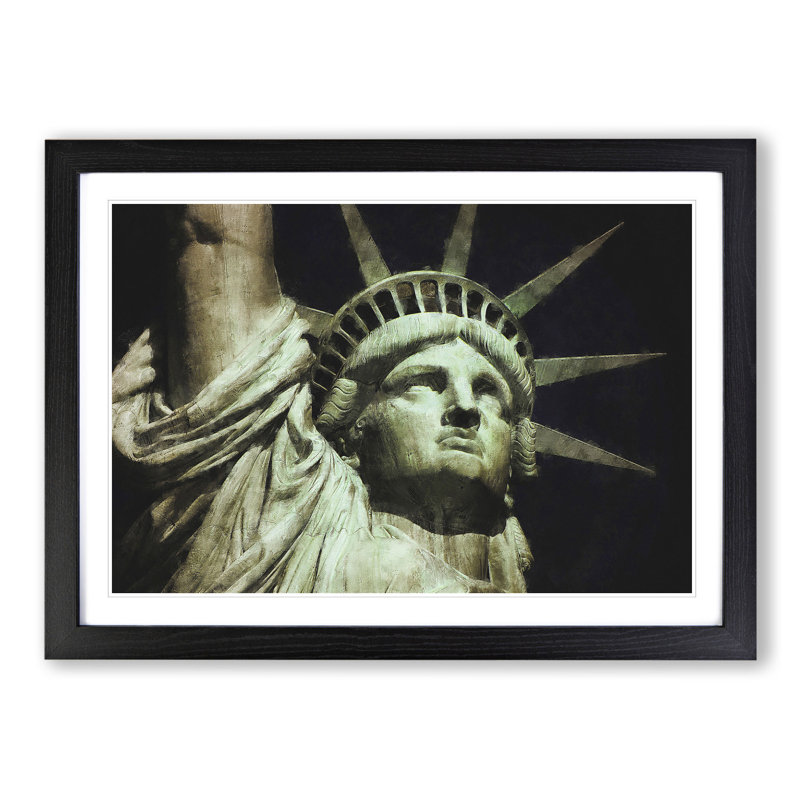 The Statue of Liberty Vol.2 - Picture Frame Painting, 48cm H x 65cm W x 2cm D, Black Framed