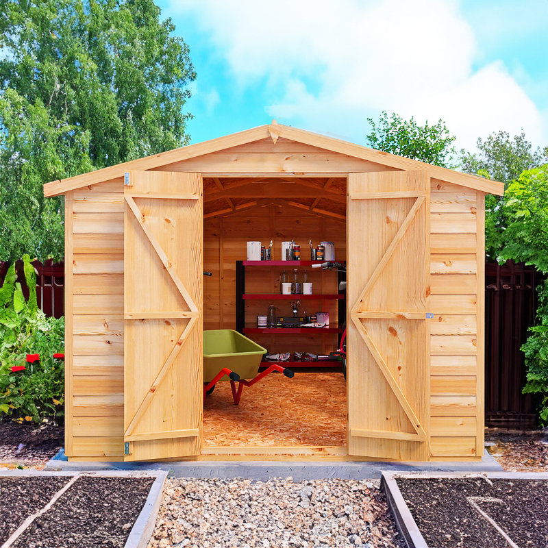 Garden Value 8 Ft. W x 10 Ft. D Overlap Apex Shed, No