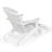 Saranac Classic Solid Acacia Wood Adirondack Chair with Matching Ottoman, White Finish Outdoor Patio Lounge Seating for Garden and Fire Pit-191252172