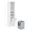 Armoire de 64 po de hauteur pour salle de bain - 4 tablettes blanches pour petit salon et 62,37 po d'espace de lavage réglable-1121470990