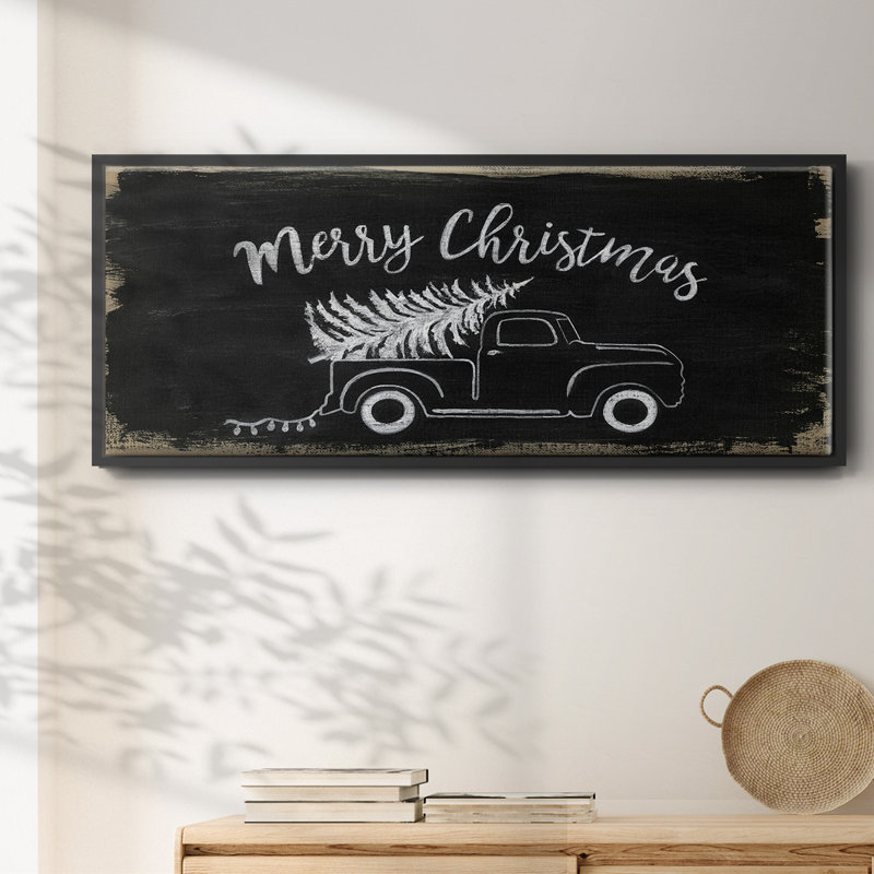 Merry Christmas Truck - Toile encadrée, H 8 po x l 20 po