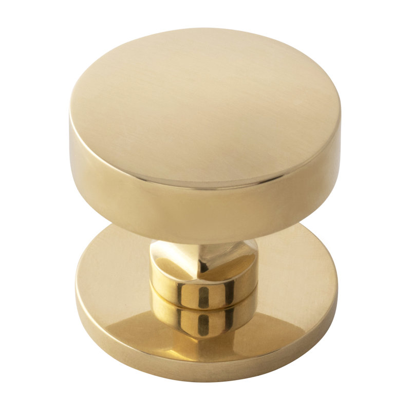Parkview Brass Knob Backplate, Unlacquered Polished Brass