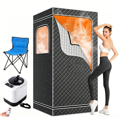Tente portative de sauna à vapeur portable, cuiseur à vapeur rapide de 4 L 1500 W, sauna pliable doublé de papier d'aluminium avec tissu Oxford 600D durable, relaxation spa intérieur - 90 x 90 x 180 cm