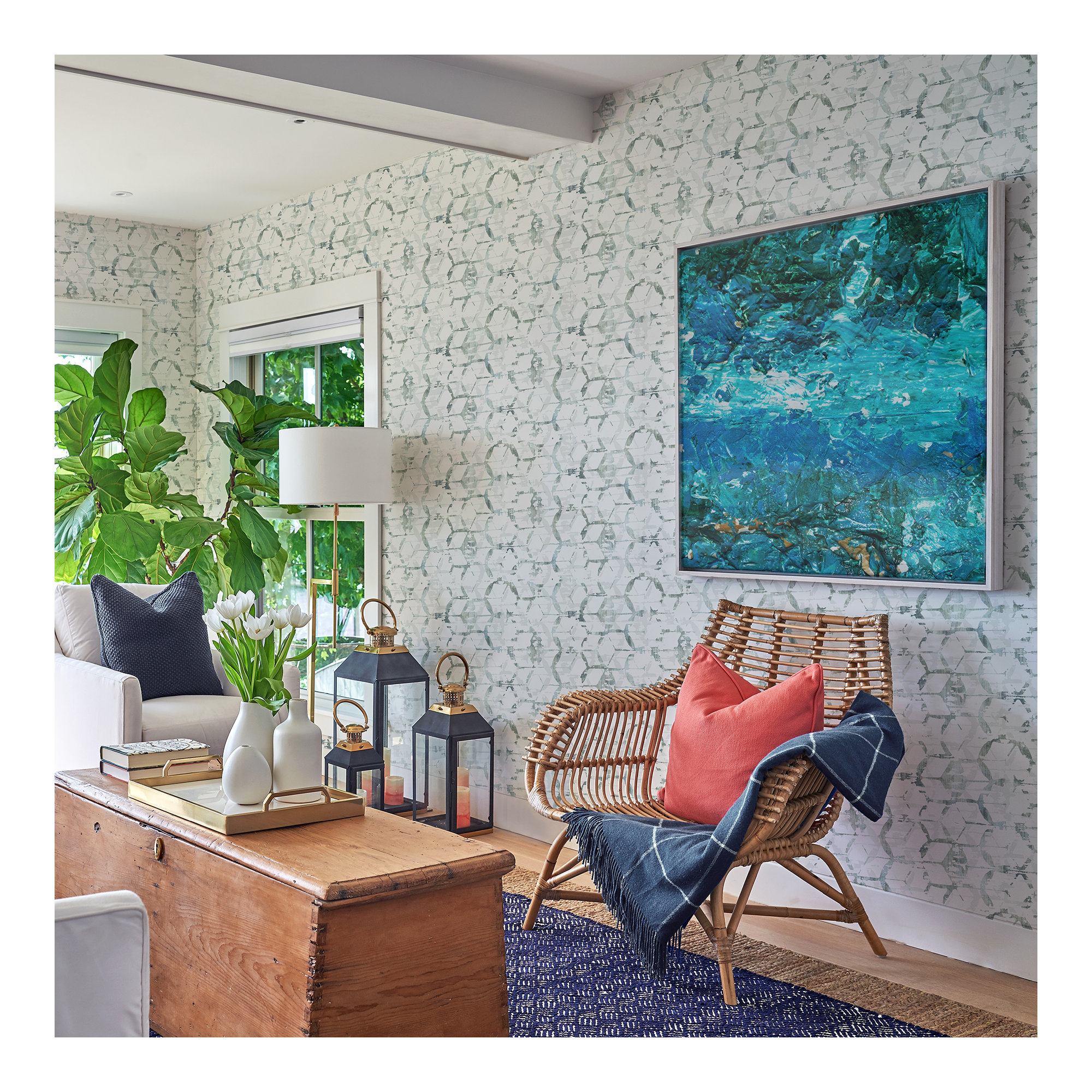 Verlina Modern Geometric Wallpaper, Slate
